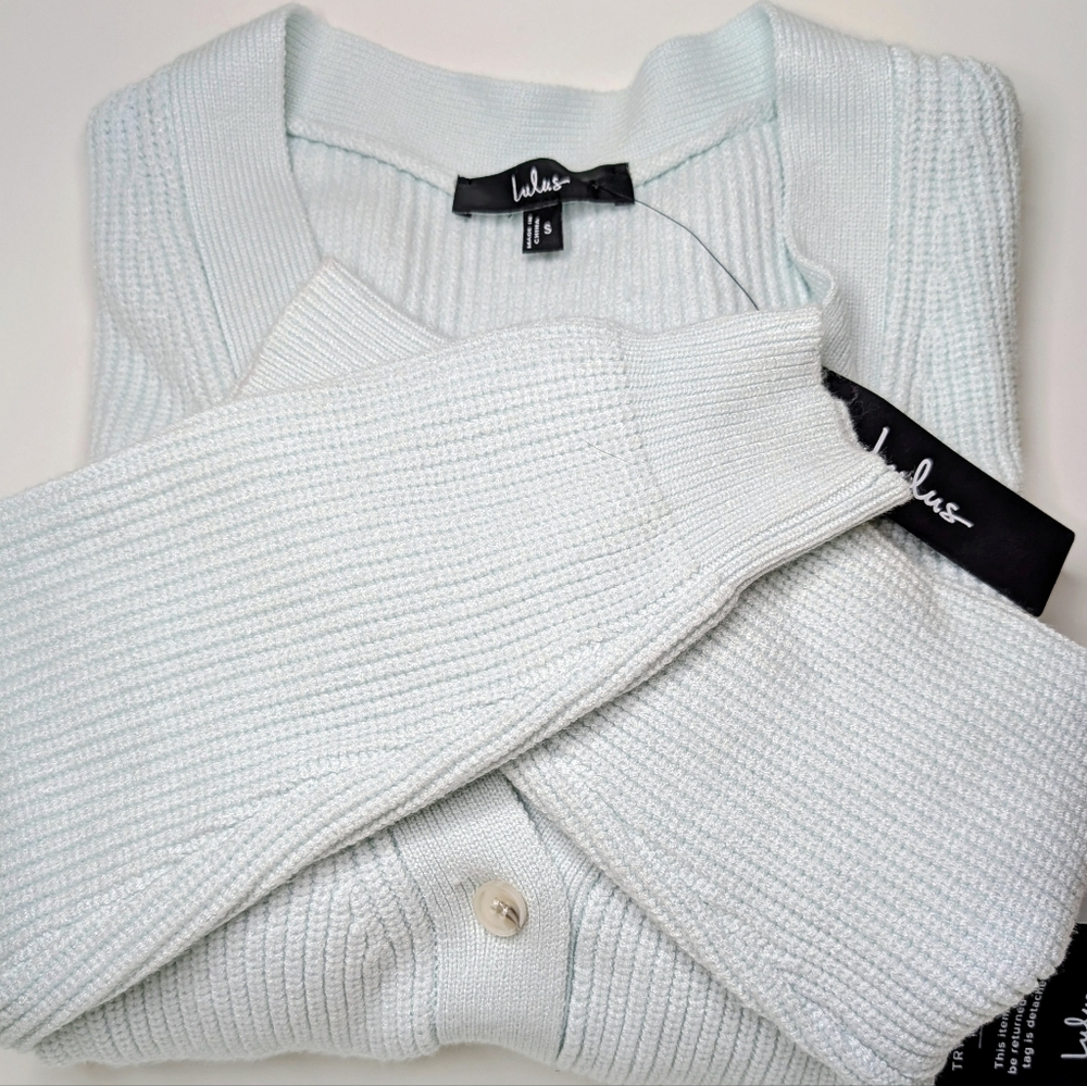 Lulus Cozy Ribbed Button-Up Cardigan Sweater – NWT - Picture 3 of 9